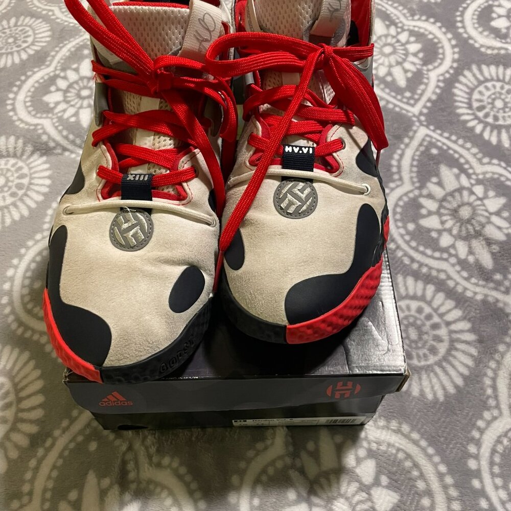 Adidas Harden Vol. 6 White Vivid Red Legend Ink 2022, men's 10 🏀 - Picture 3 of 15